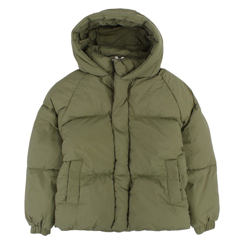 Girls Waterproof Hooded Jacket – Army Green