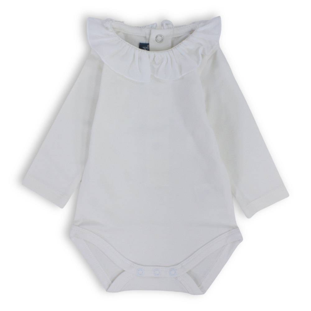 Baby Girls Cotton Bodysuit – Off-White