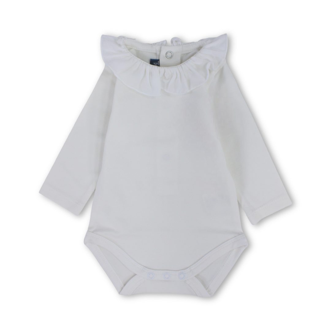 Baby Girls Cotton Bodysuit – Off-White