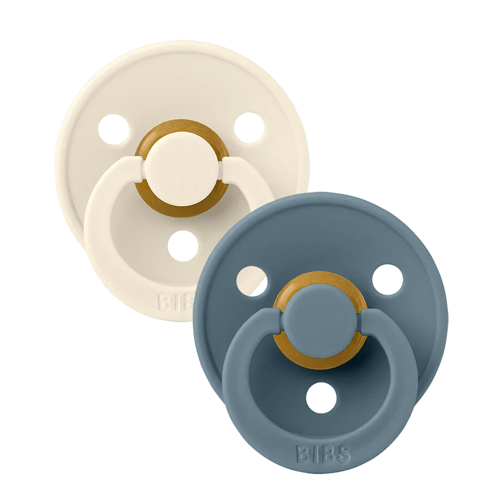 BIBS Color Baby Pacifier 2 Pack Latex Size 1 Ivory/Petrol