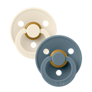 BIBS Color Baby Pacifier 2 Pack Latex Size 1 Ivory/Petrol
