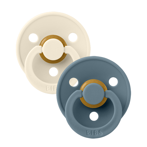BIBS Color Baby Pacifier 2-Pack Latex Size 2 – Ivory/Petrol