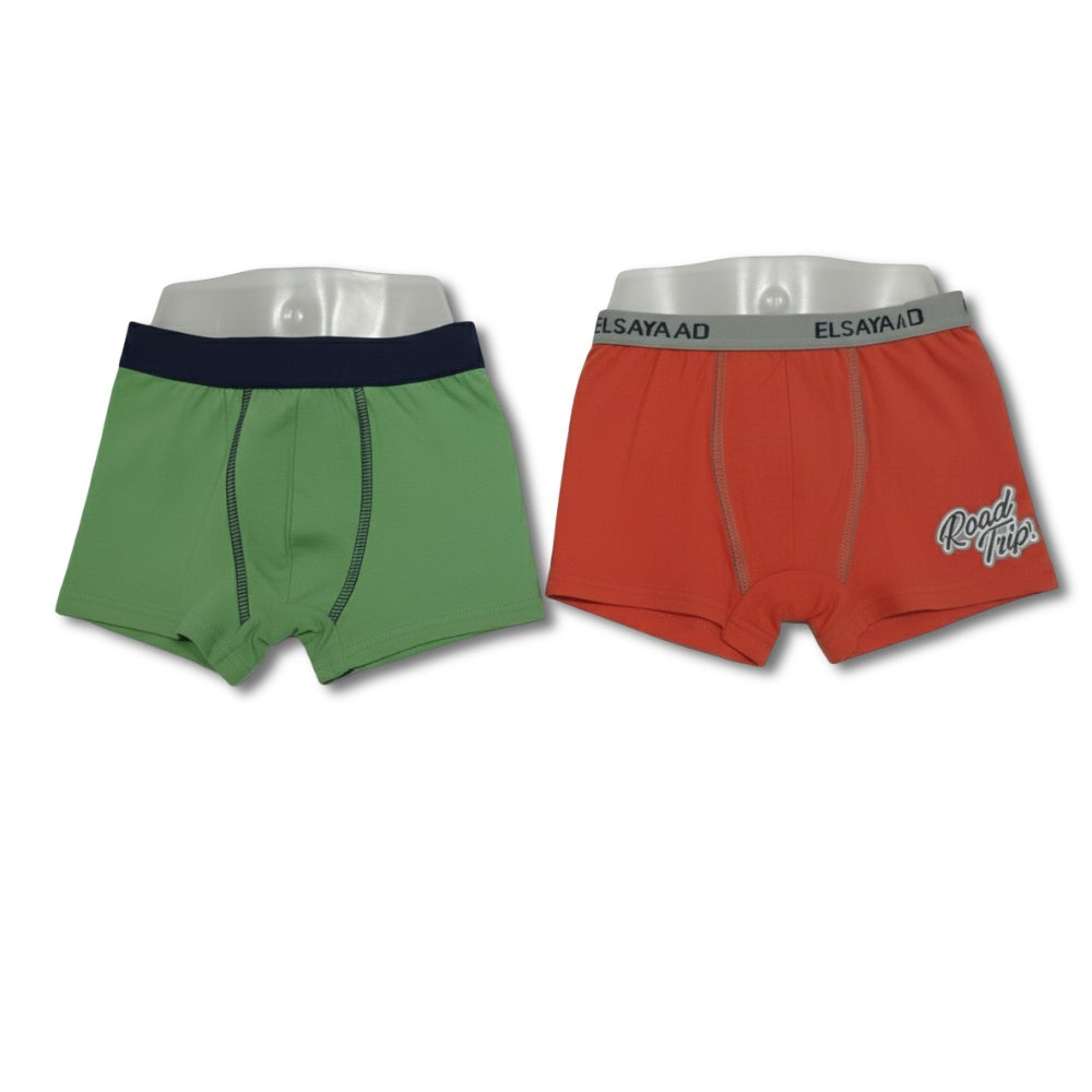 Pack of 2 – Boys Cotton Boxer Shorts Plain Colors