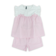 Baby Girls Cotton Outfit Set – Rose