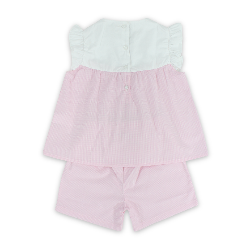 Baby Girls Cotton Outfit Set – Rose
