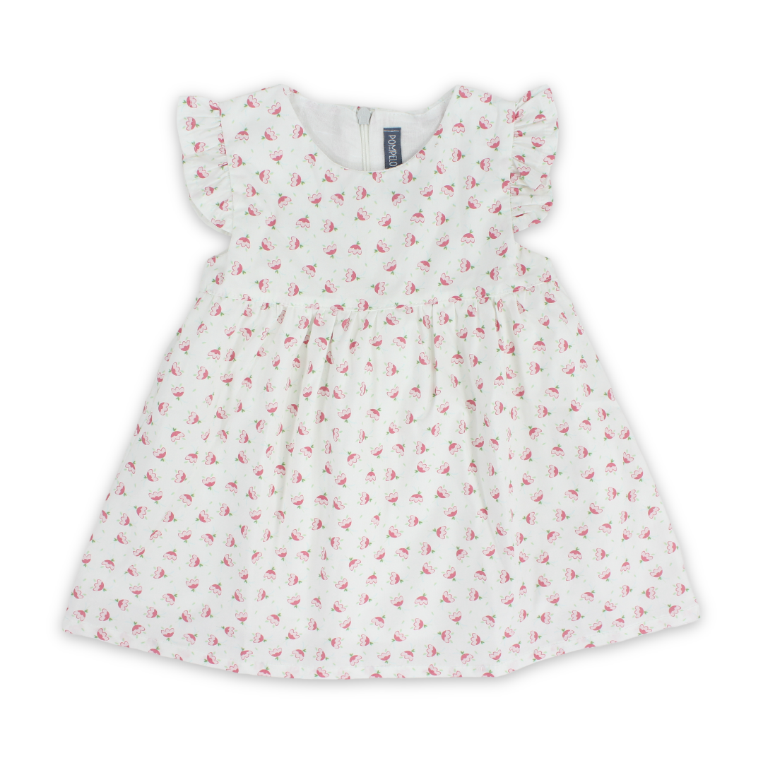 Baby Girls Cotton Dress – Printed Design - Clothing - Pompelo