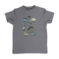 Baby Boys Cotton T-Shirt – Grey with Dinosaurs Print
