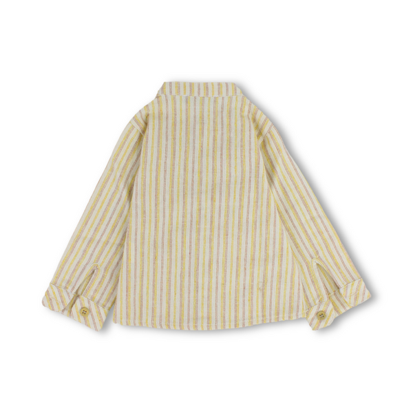 Baby Boys Linen Shirt – Striped Beige