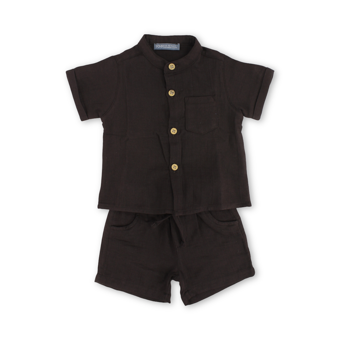 Baby Boys Cotton Outfit Set – Brown - Clothing - Pompelo