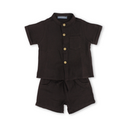 Baby Boys Cotton Outfit Set – Brown
