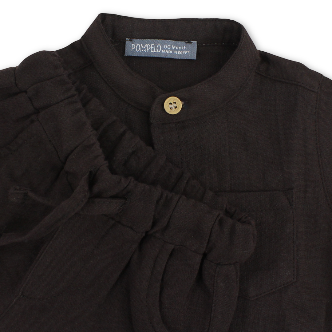 Baby Boys Cotton Outfit Set – Brown
