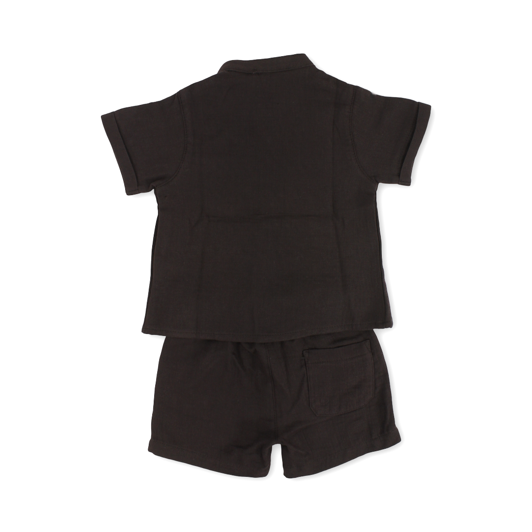 Baby Boys Cotton Outfit Set – Brown
