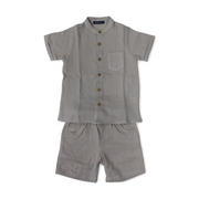 Baby Boys Cotton Outfit Set – Beige