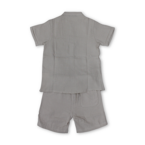 Baby Boys Cotton Outfit Set – Beige