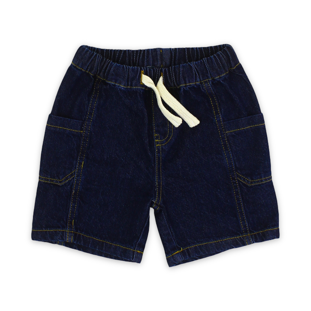 Baby Boys Cotton Denim Short – Navy - Clothing - Pompelo