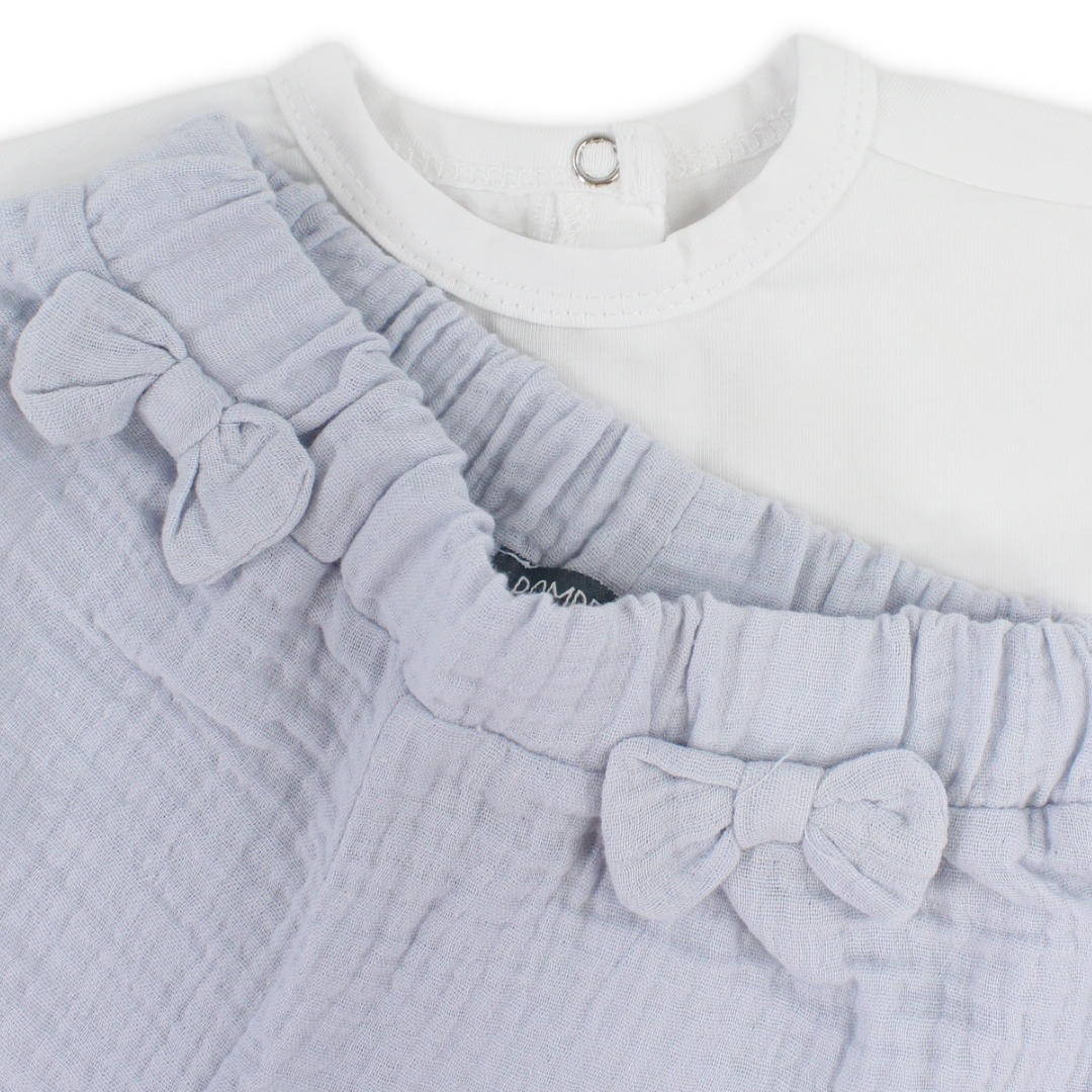 Baby Girls Cotton Outfit Set – White with Hello Kitty Print