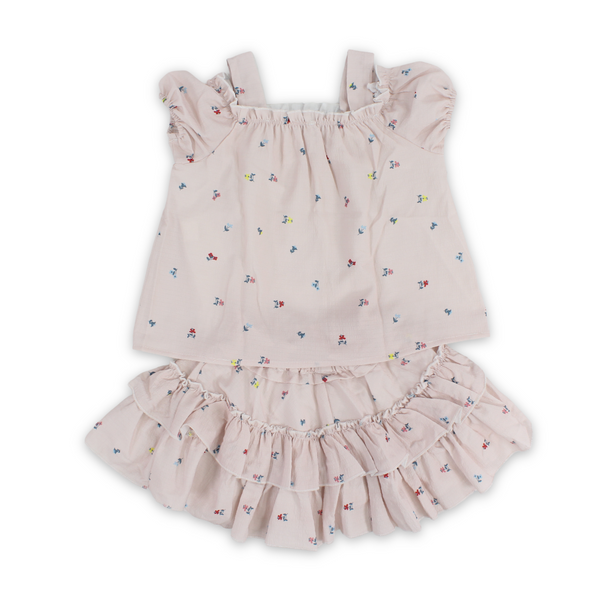 Girls Cotton Outfit Set – Pink