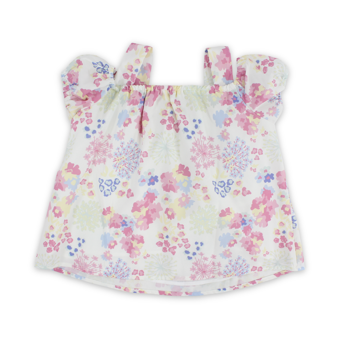 Girls Cotton Blouse – Multicolor Print