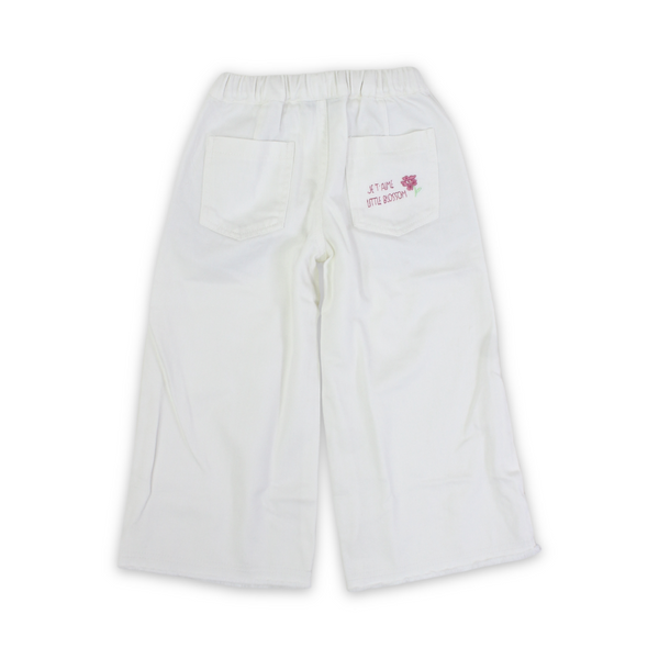 Girls Cotton Pants – Off-White