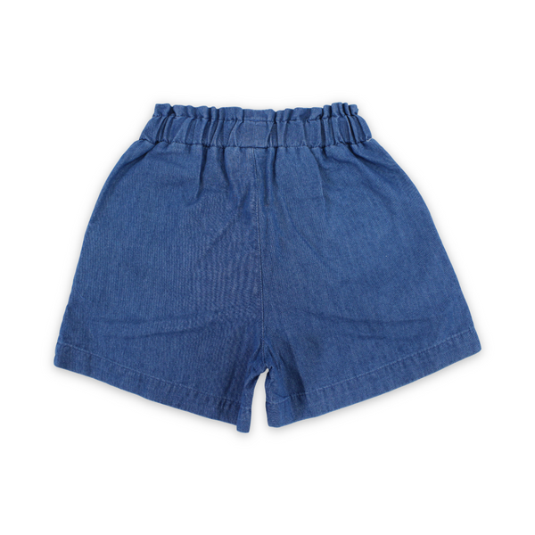 Girls Denim Short – Floral Embroidery