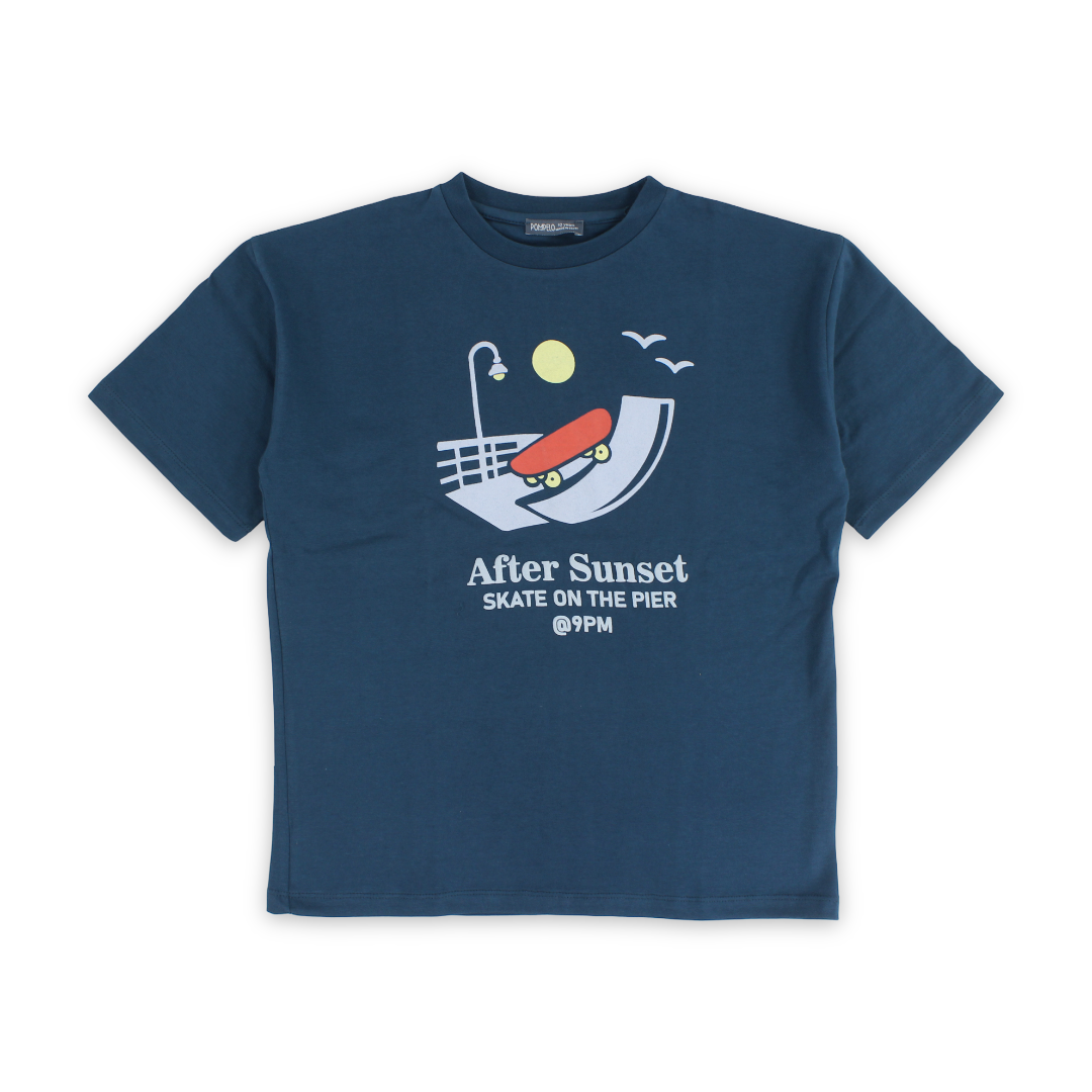 Boys Cotton T-Shirt – Petrol Blue - Clothing - Pompelo
