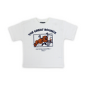 Boys Cotton T-Shirt – Off-White with "The Great Bounce" Print