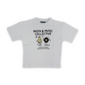 Boys Cotton T-Shirt – White with "Pasta & Music Collective" Print