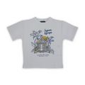Boys Cotton T-Shirt – White "Lagoon Escape" Print