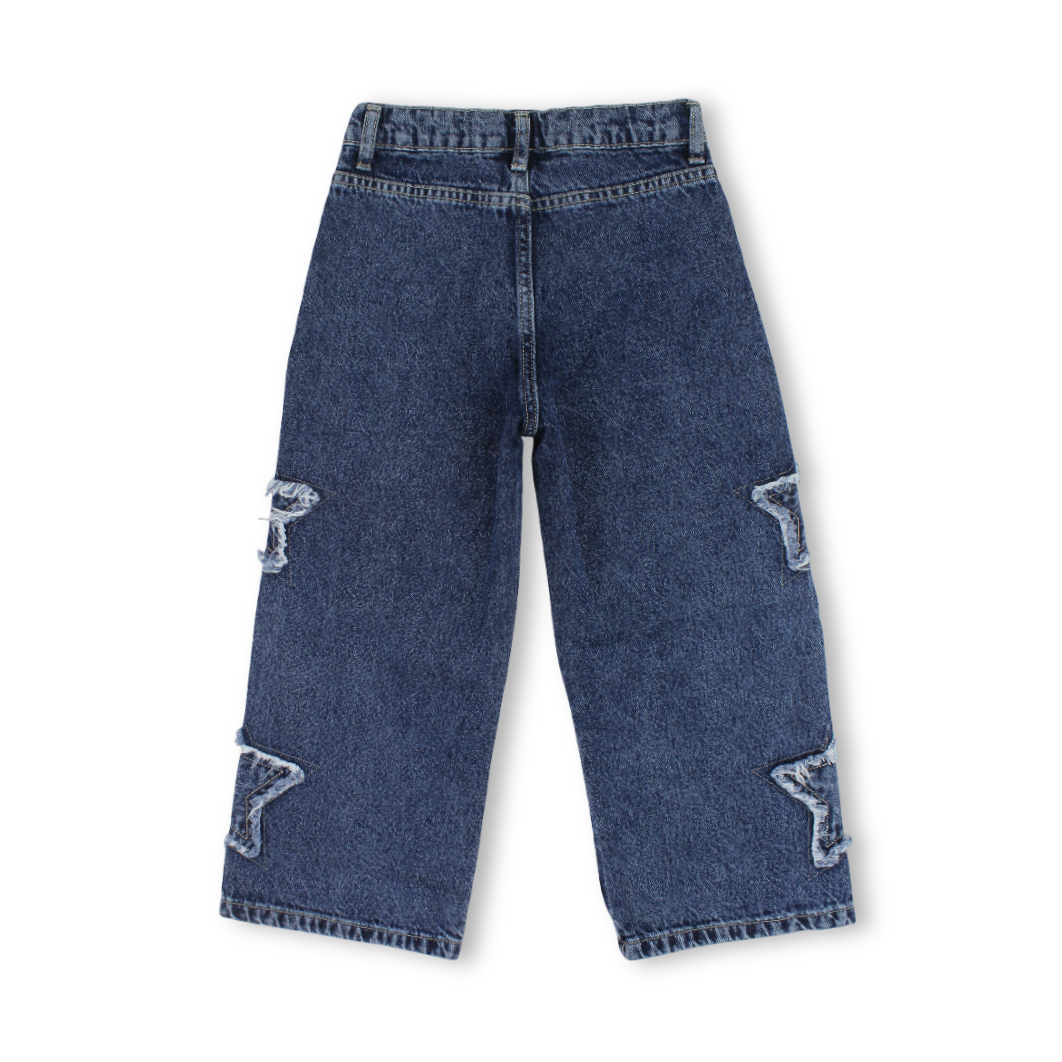 Girls Denim Pants – Stars Design