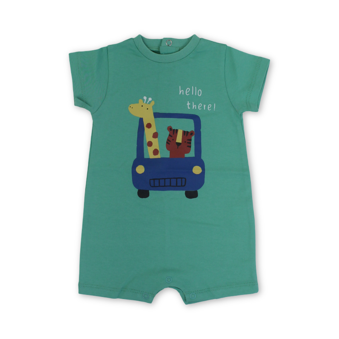 Baby Boys Cotton Romper – Green - Clothing - Pompelo