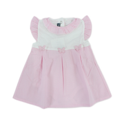 Baby Girls Cotton Dress – Pink with Butterflies Embroidery