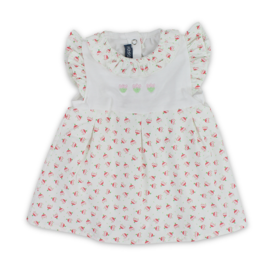 Baby Girls Cotton Romper Dress – White - Clothing - Pompelo