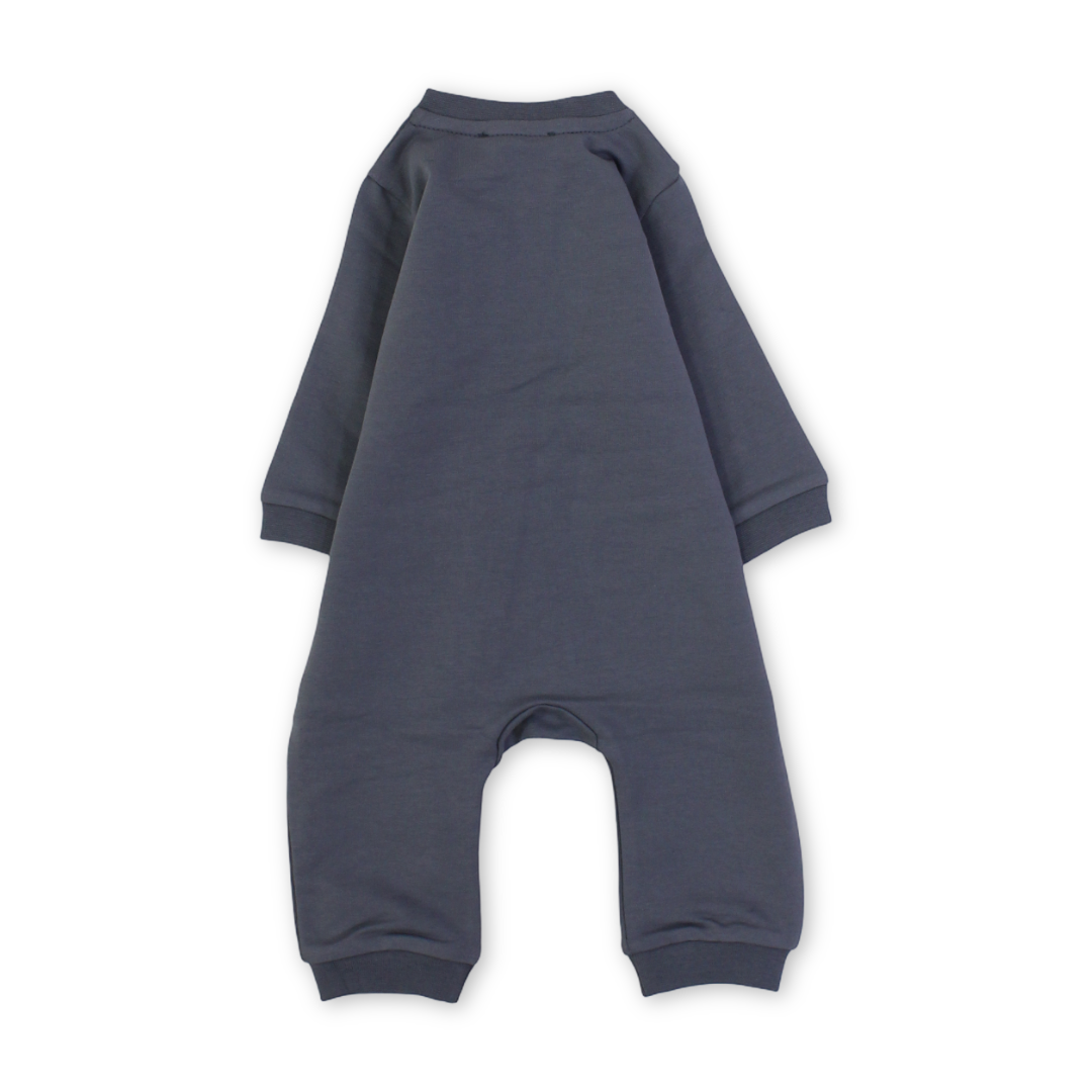 Baby Boys Cotton Baby Footie – Grey with Lion Print