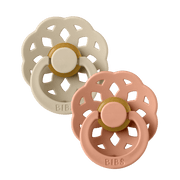 BIBS Boheme Pacifier 2 PACK Latex Size 2 Vanilla/Peach