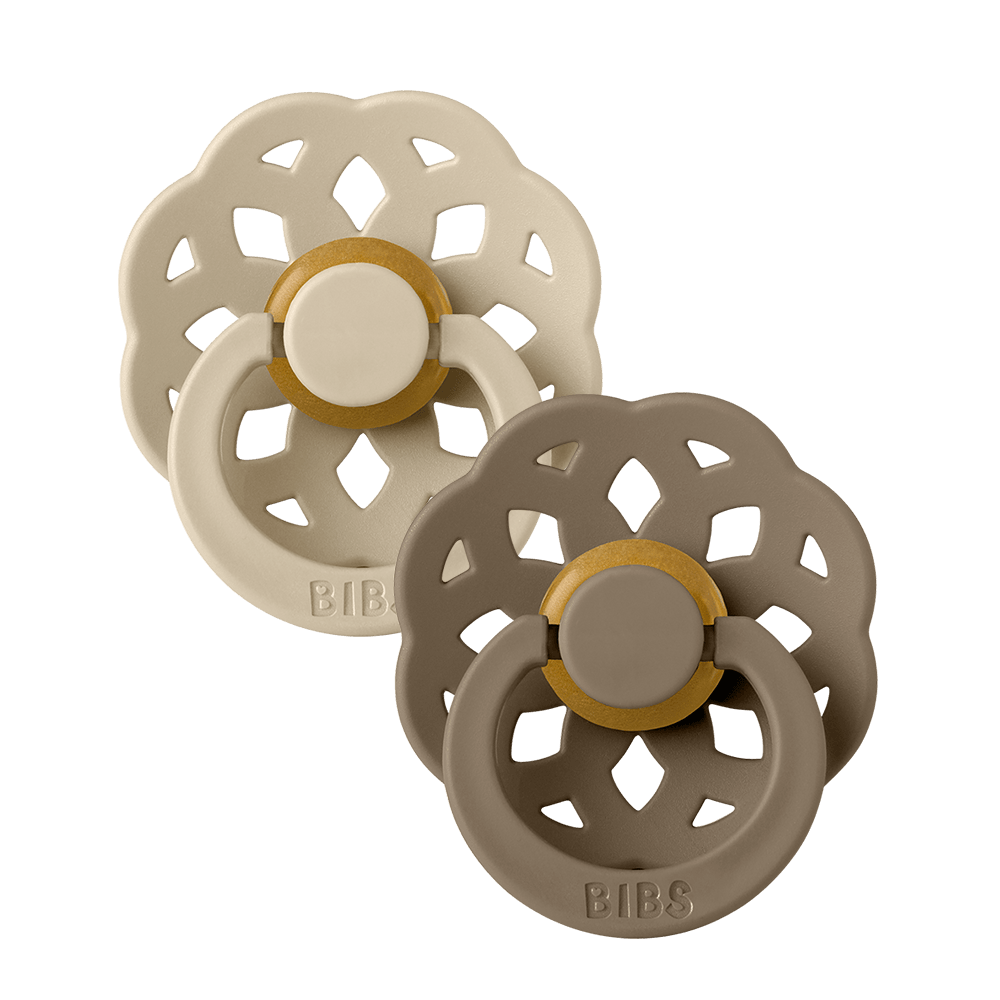 BIBS Boheme Pacifier Vanilla & Dark Oak - Size 1 (Pack Of 2)