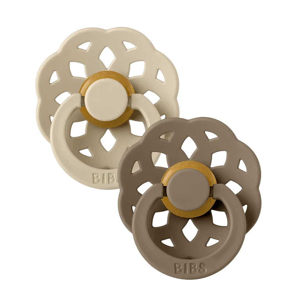 BIBS Boheme Pacifiers Pack of 2 – Vanilla/Dark Oak - Baby Essentials
