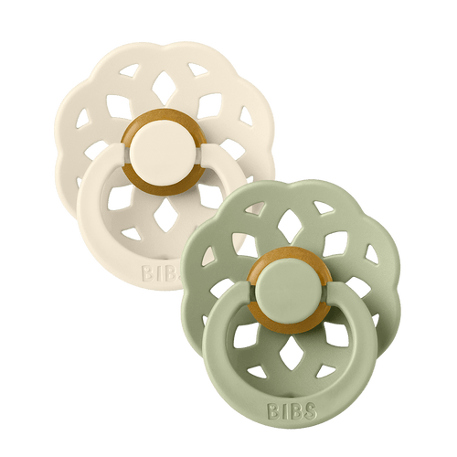 BIBS Pacifier Boheme 2 PACK Latex Size 1 Ivory/Sage