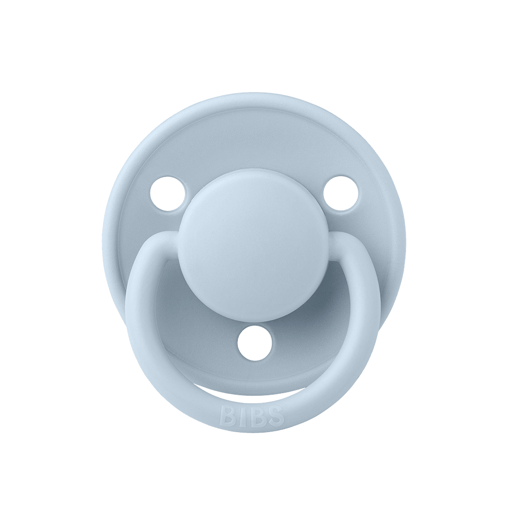 BIBS Baby Pacifier De Lux Round Latex Size 1 - Baby Blue