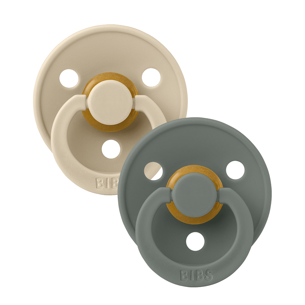BIBS Pacifier 6-18 Months Symmetrical Vanilla/Pine, 2 pcs.