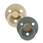 BIBS Pacifier 6-18 Months Symmetrical Vanilla/Pine, 2 pcs.