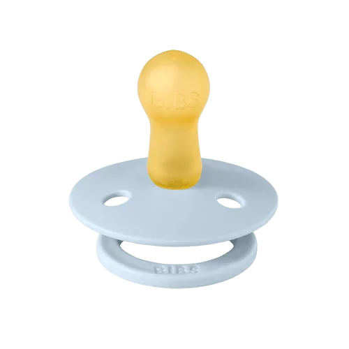 BIBS Color Pacifier 1-Pack Round Latex - Size 2 – Baby Blue