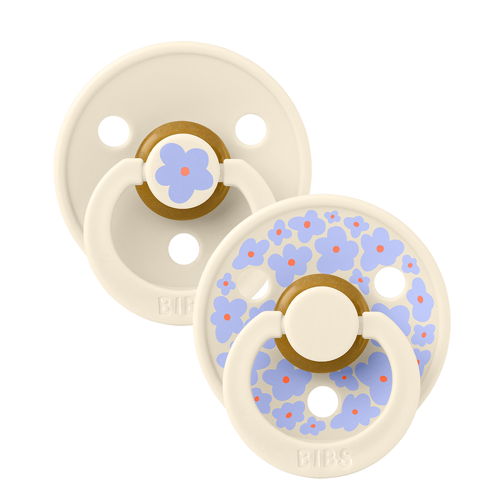 BIBS Pacifier – 2 Pack (Jasmine Latex, Size 2, Ivory Mix)