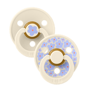 BIBS Pacifier – 2 Pack (Jasmine Latex, Size 2, Ivory Mix)
