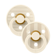Pack of 2 - BIBS Pacifier Studio Colour Pin Latex Size 2 Ivory Vanilla Mix