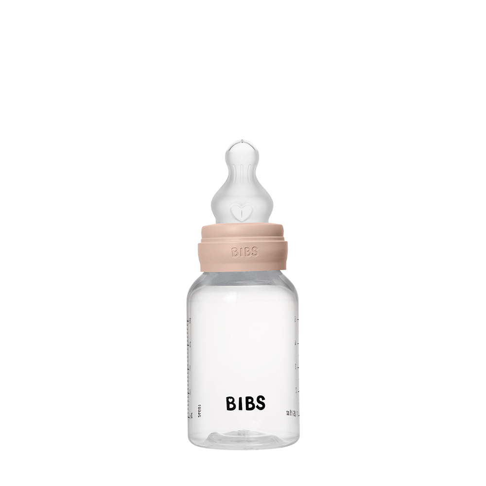 BIBS Round Silicone Baby Bottle 1-Pack 150 ml Slow Flow – Blush