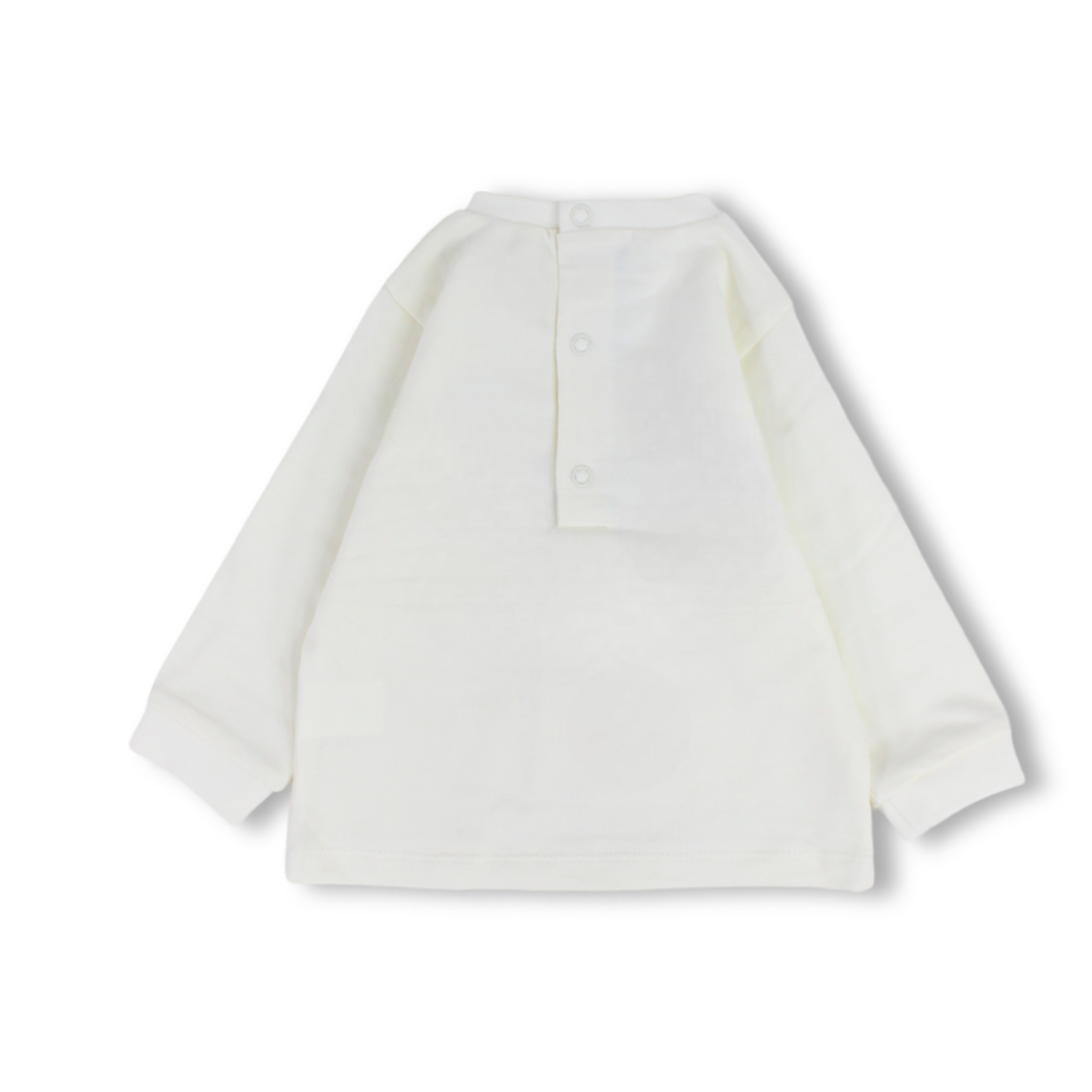 Baby Boys Cotton T-Shirt – Off-White Good Vibes Print