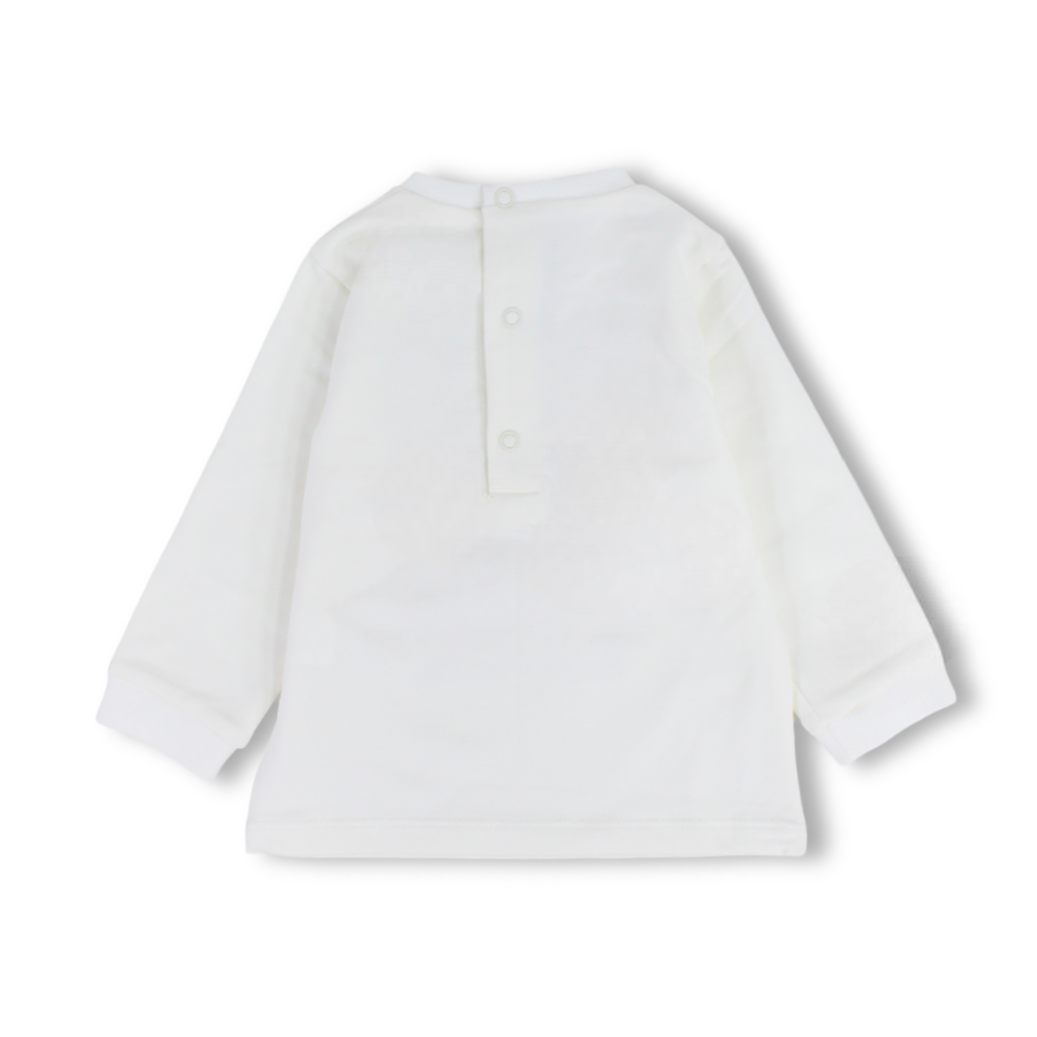 Baby Boys Cotton T-Shirt – Off-White with "Daddy’s" Print