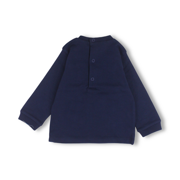Baby Boys Cotton T-Shirt – Navy with "Adorable" Print