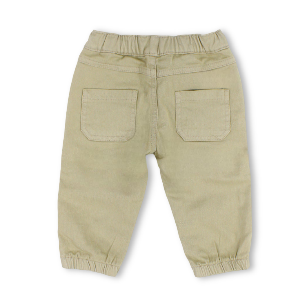 Baby Boys Gabardine Pants – Beige