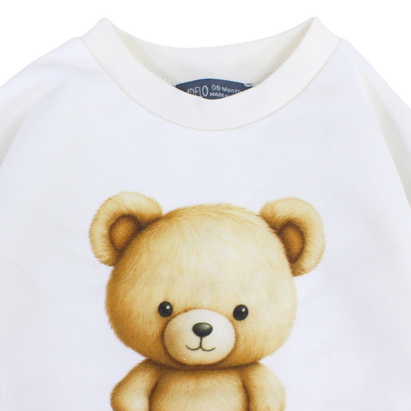 Baby Girls Cotton T-Shirt – Teddy Bear Print